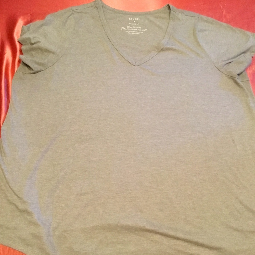 Torrid Classic Fit Grey V-Neck Size 4X